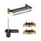 Gominimo Bathroom Wall Mount Black Gold Accessories Set (B)