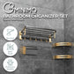 Gominimo Bathroom Wall Mount Black Gold Accessories Set (D)