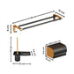 Gominimo Bathroom Wall Mount Black Gold Accessories Set (F)