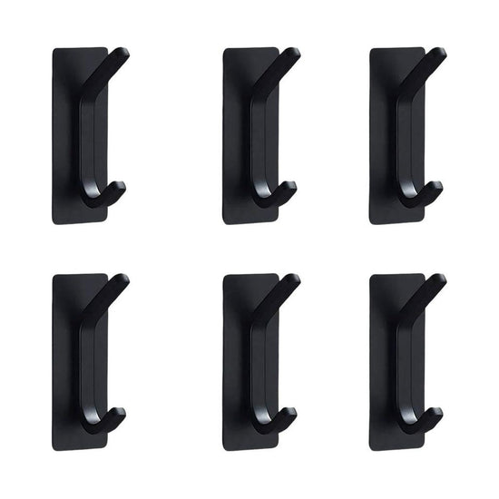 GOMINIMO quadrate Stainless Steel Wall Hook 6pcs (Black)