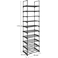 SONGMICS 10-Tier Metal Shoe Rack Customizable Design Black