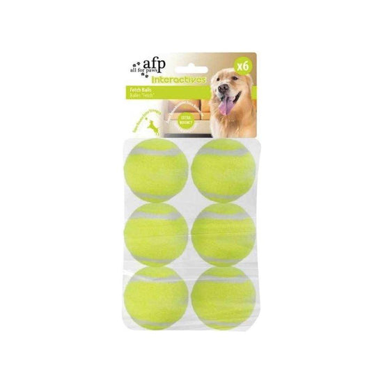 6 Pack Dog Fetch Balls - Heavy Fetch N Treat All For Paws Replacement Ball