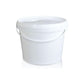 Bulk 10x 2L Plastic Buckets + Lids - Empty White With Handle - Small Food Pail