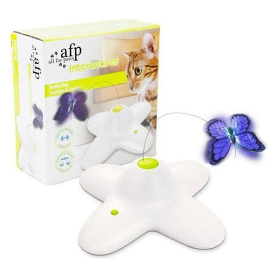 Flutter Bug Butterfly Cat Toy - Interactive Teaser Pet Kitty Play - All for Paws