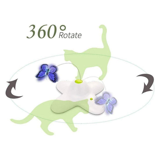 Flutter Bug Butterfly Cat Toy - Interactive Teaser Pet Kitty Play - All for Paws