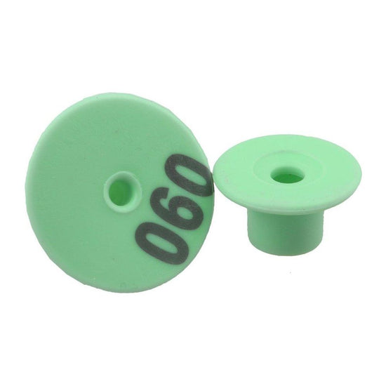 1-100 Cattle Number Ear Tags Set - Round Green Pig Sheep Goat Livestock Label