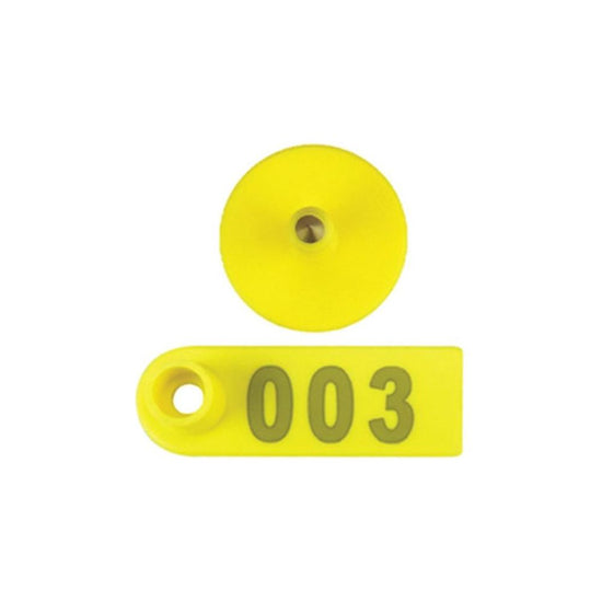 1-100 Cattle Number Ear Tag 5x2cm Set - Yellow Small Pig Sheep Livestock Label