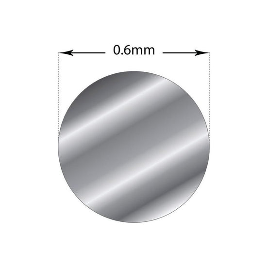 1m Sterling Silver 0.6mm - Soft Round Wire Rod 22 Gauge Jewellery Bead