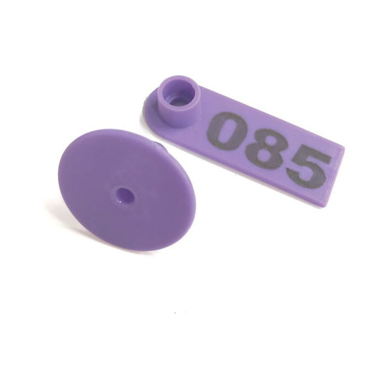 1-100 Cattle Number Ear Tags 5x2cm Purple Cow Sheep Pig Small Livestock Labels