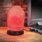 Red USB Himalayan Pink Salt Lamp - Colour Light Bulb - Mini Natural Rock Crystal