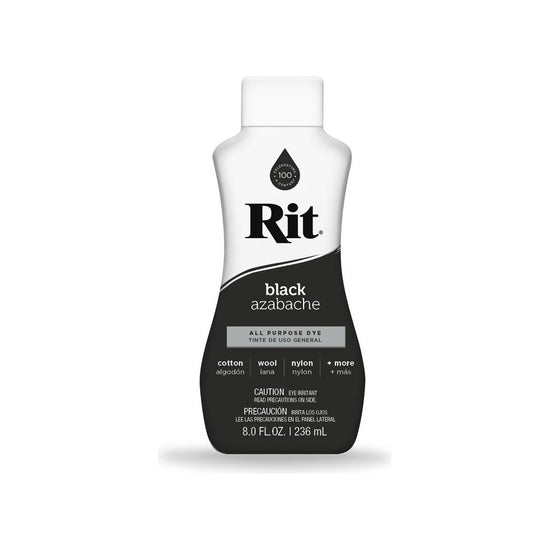 236ml Black Fabric Dye Rit Clothes All Purpose Liquid Cloth Tie Colours Cotton