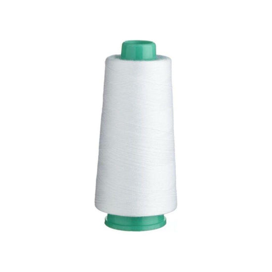 White Overlocking Thread 2000m Polyester Birch Overlocker Cone Spool Sewing