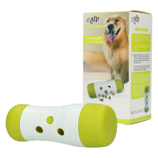 Dog Treat Frenzy Roll - Interactive Dispenser Feeder Toy All For Paws Pet
