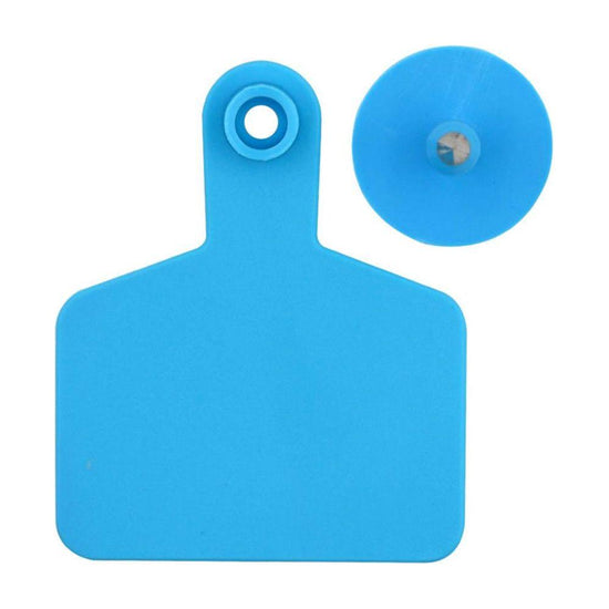 100x Cattle Ear Tags 6x7.5cm Set - Medium Blue Blank Cow Sheep Livestock Label