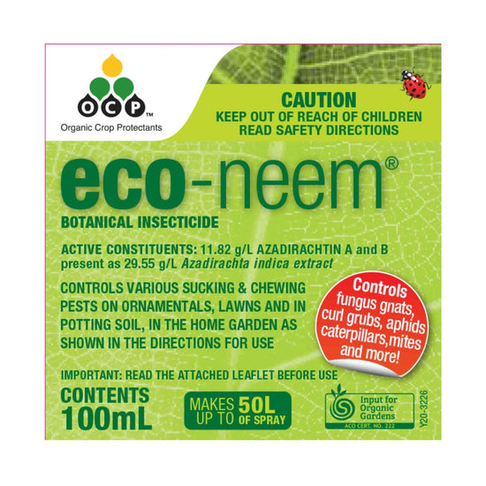 100ml Eco Neem Oil Botanical Organic Insecticide Econeem Sucking Lawn Grubs Pest