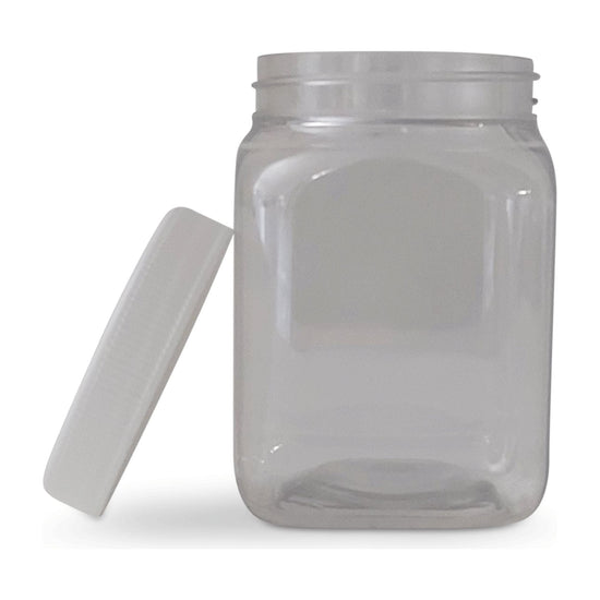 10x 250g Plastic Honey Jars + Lids - Square Clear Food Grade Packaging Containers