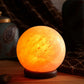 12V 12W 5" Ball Himalayan Pink Salt Lamp Carved Rock Crystal Light Bulb On/Off