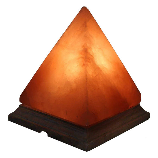 12V 12W Pyramid Himalayan Pink Salt Lamp Carved Rock Crystal Light Bulb On/Off