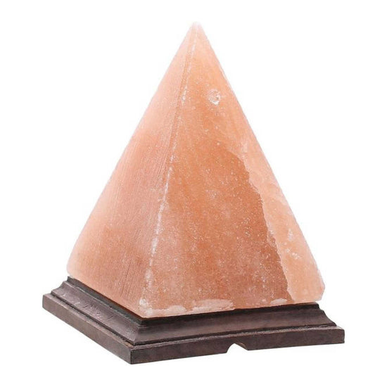 12V 12W Pyramid Himalayan Pink Salt Lamp Carved Rock Crystal Light Bulb On/Off