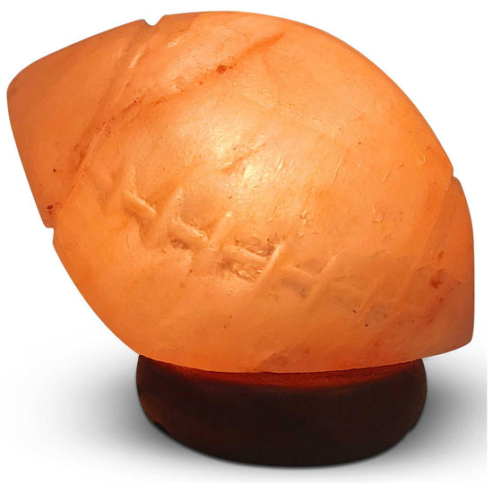 12V 12W Rugby Himalayan Pink Salt Lamp Carved Footy Rock Crystal Light Bulb On/Off