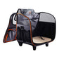 Pet Trolley Dog Cat Puppy Travel Wheeled Cart Portable Foldable Carrier Orange