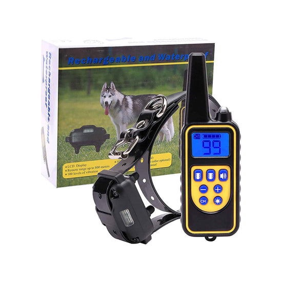 Dog Bark Collar - 1x 800m Range Receiver Vibration Sound Light Training Device