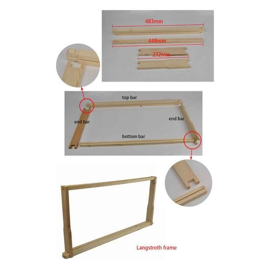 100 Deep Beehive Frames Wood Bee Hive Unassembled Brood Box Frame Beekeeping