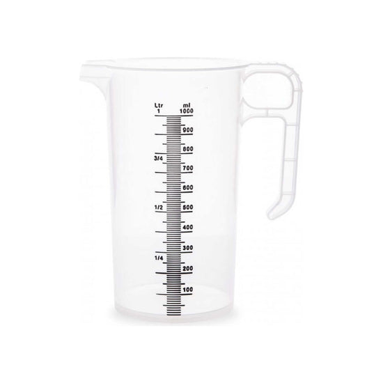 20x 1L Measuring Jug Heavy Duty Clear Plastic Propylene Food Grade BPA 5 Pro-Jug