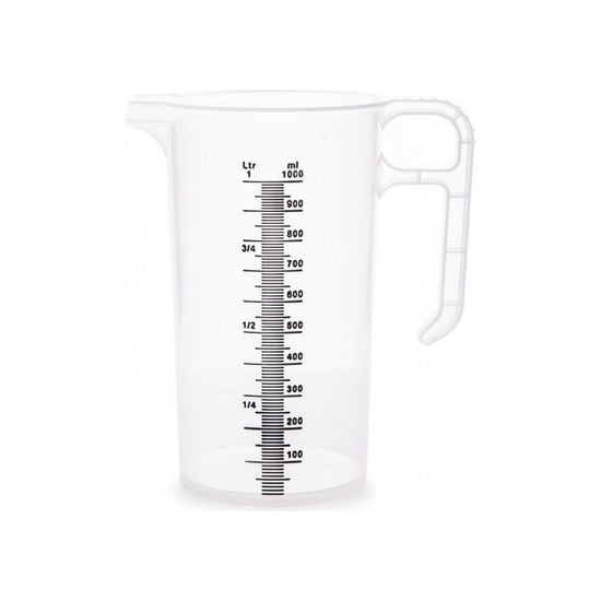 1L Measuring Jug Heavy Duty Clear Plastic Propylene Food Grade BPA 5 Pro-Jug