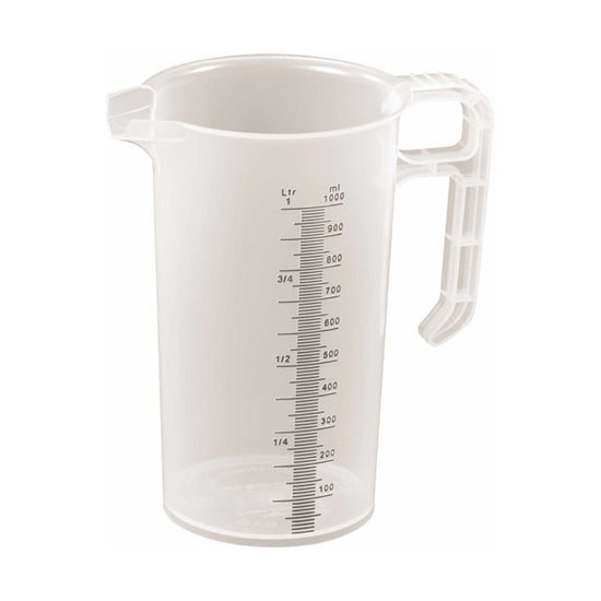 1L Measuring Jug Heavy Duty Clear Plastic Propylene Food Grade BPA 5 Pro-Jug