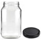 10x 1L Flint Glass Jars + Twist Finish Lids - Round Food Storage Preserving