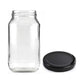 12x 750ml Flint Glass Jars + Twist Lids - Round Food Storage Preserving Jar