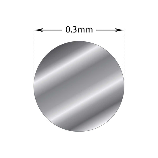 1m Sterling Silver 0.3mm - Medium Round Wire Rod 28 Gauge Fine Jewellery