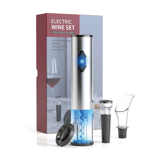 Electric Wine Bottle Opener Set - Automatic Corkscrew Pourer Pump Sealer Cutter