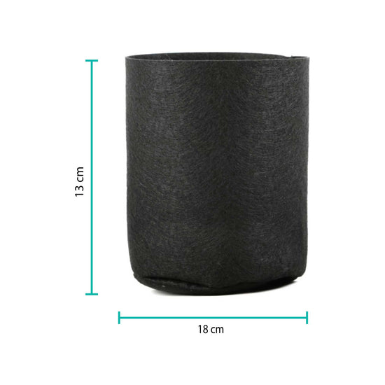 6 Pck 1 Gallon Fabric Flower Pots 3.8L Garden Planter Bags Black Felt Root Pouch