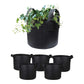 6 Pck 10 Gallon Fabric Flower Pots 38L Garden Planter Bags Black Felt Root Pouch