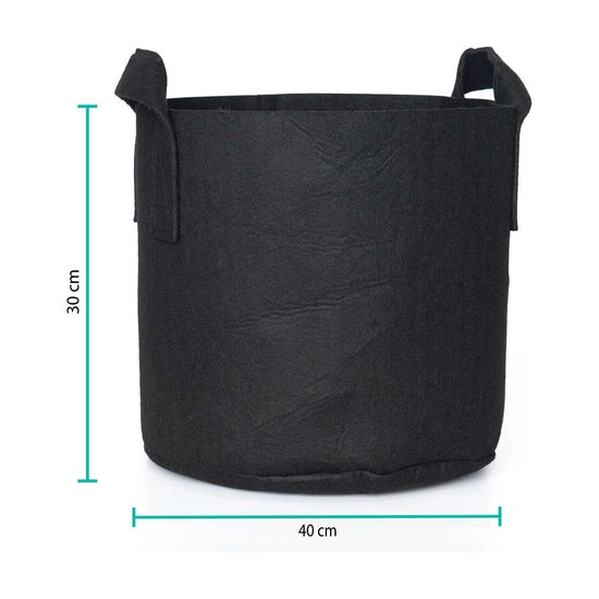 6 Pck 10 Gallon Fabric Flower Pots 38L Garden Planter Bags Black Felt Root Pouch
