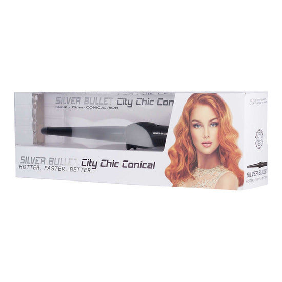 Silver Bullet City Chic Ceramic Conical Iron 13mm-25mm Regular Hair Curling Wand