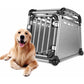 Aluminium Dog Travel Crate 56x65x77cm - Medium Pet Car Transport Cage Kennel Box