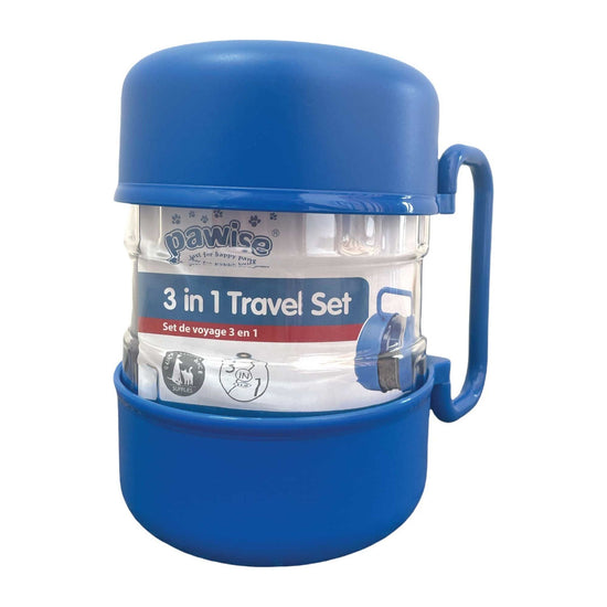 3 In 1 Pet Travel Food Water Bowl Set Dog Cat Portable Feeding Carry Container