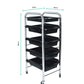 5 Tier Hairdressing Trolley Black 80x40x30 Salon Hair Colour Storage Metal Cart
