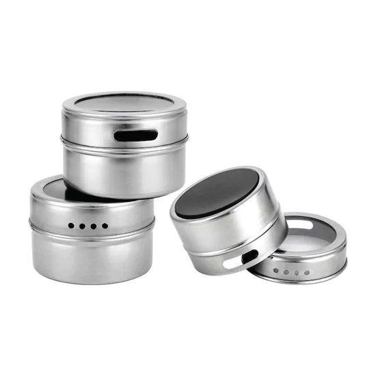 150g Magnetic Spice Jar Stainless Steel Tin - Herb Seasoning Storage Container