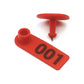 1-100 Cattle Number Ear Tag 5x2cm Set - Mini Red Cow Sheep Pig Livestock Label