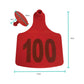 1-100 Cattle Number Ear Tags 7.5x10cm Set - XL Red Cow Sheep Livestock Labels