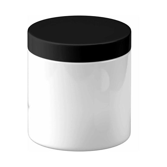 50x 200g Plastic Cosmetic Jar + Lids - Empty White Cream Container