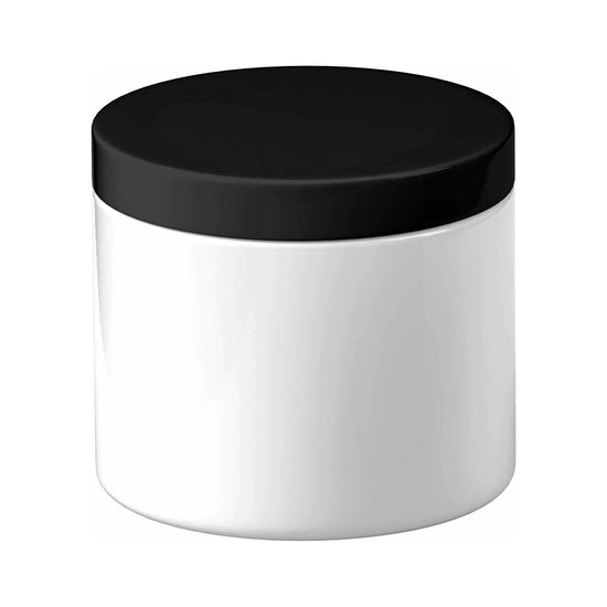 5x 500g Plastic Cosmetic Jar + Lids - Empty White Cream Container