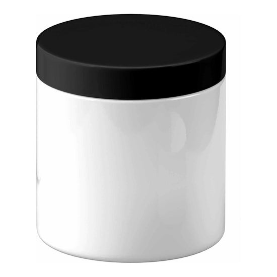 5x 250g Plastic Cosmetic Jar + Lids - Empty White Cream Container