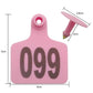 1-100 Cattle Number Ear Tags 5x4cm Set - Small Pink Pig Goat Livestock Label