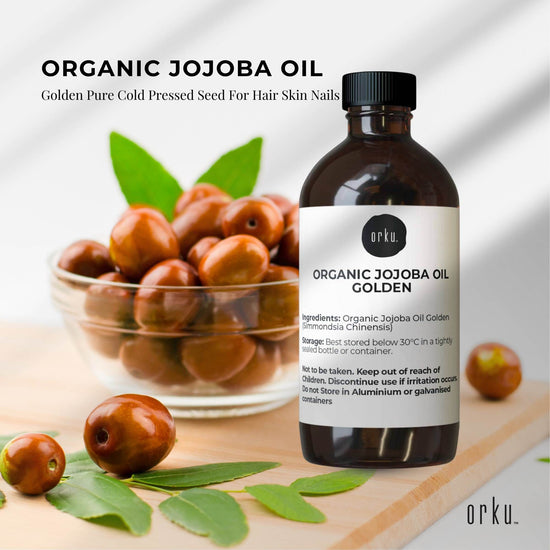 250ml Organic Jojoba Oil - Golden Pure Cold Pressed Seed For Hair Skin Nails