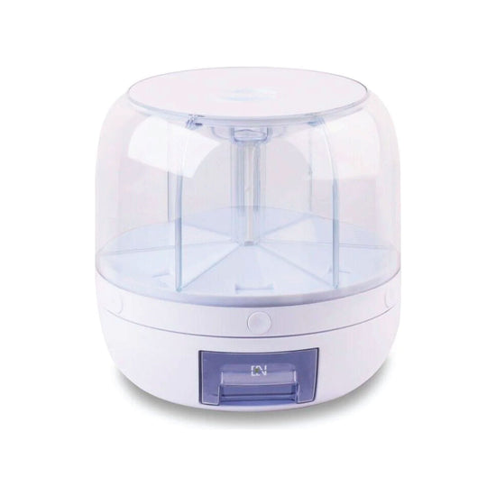 6 Grid Rotating Food Grain Dispenser 7.2L - Large Compartment Storage Container
